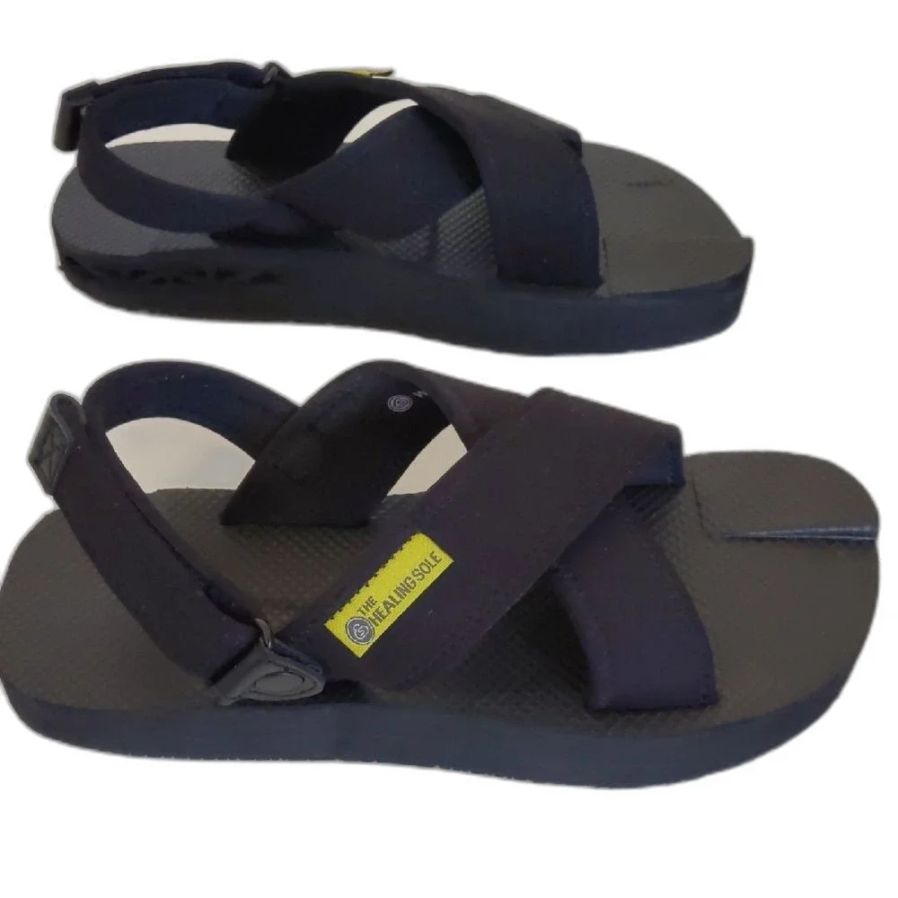 Womens' The Healing Sole Plantar Fasciitis Black Strappy Sandals Size 7 - Picture 2 of 9